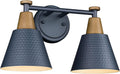 FEMILA 2-Light Bathroom Light Fixtures, Modern Bathroom Vanity Light with Hammered Metal Shade, Dark Blue Sconces Wall Lighting for Mirror Kitchen Bedroom, 4FG59B-2W Blue