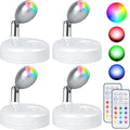 4 Pack Battery Operated Spot Lights Indoor, 13 Color Plant Uplighting Decor, Wall Lights for Pictures, Display for Tree Artwork Bookshelf