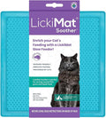 LickiMat Classic Soother, Cat Slow Feeder Lick Mat, Boredom Anxiety Reducer; Perfect for Food, Treats, Yogurt, or Peanut Butter. Fun Alternative to a Slow Feed Cat Bowl or Dish, Turquoise