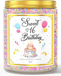 Sweet 16 Birthday Candles for Women - 9 oz Happy Birthday Candle with Vanilla Birthday Cake Scent, Gifts for Women & Men, Friendship Ideas
