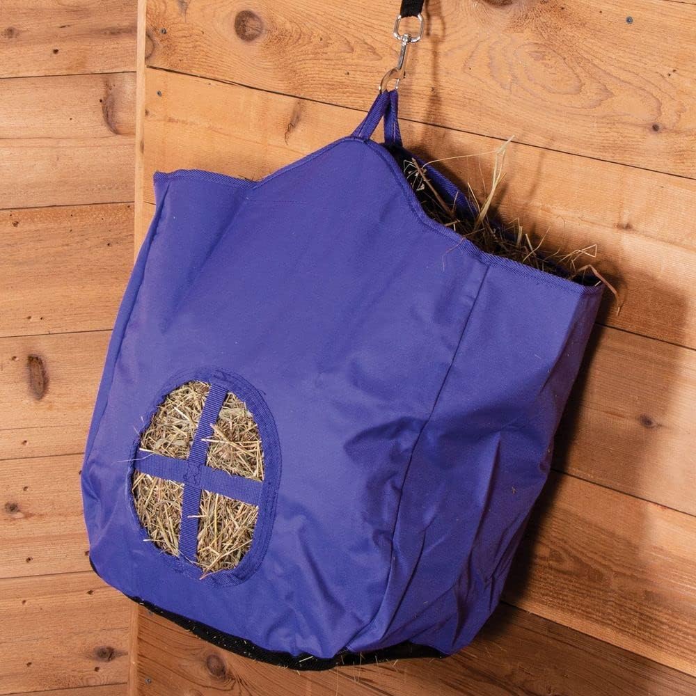 Dura-Tech Nylon Hay Bag for Horses | Color Black | Enhances Digestion with Slow Consumption | Minimizes Hay Waste | Extremely Durable 600 Denier PVC Construction