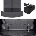 Cargo Trunk Mat with Backrest Mats for Hyundai Santa Fe 2024 2025 2026,All Weather Protection TPE Heavy Duty Cargo Liner Santa Fe Accessories,Black