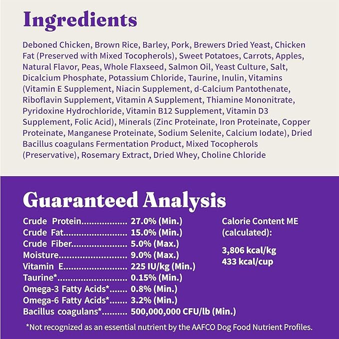 Halo Holistic Dog Food Cage Free Chicken & Brown Rice Formula, Healthy Grains Dry Dog Food, Complete Digestive Health, Kibble for Adult Dogs, 21 lb Bag