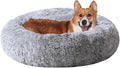 JOLLYVOGUE Dog & Cat Bed, Calming Anti-Anxiety Pet Bed for Small Dogs, Fluffy Donut Cushion for Small and Medium Pets (23")
