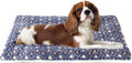 Mora Pets Dog Crate Pad Bed Ultra Soft Pet Mat Star Print Blue 23 x 18 Inch | Washable Crate Mat for Small Medium Large Dogs, Reversible Fleece Dog Crate Kennel Mat Flat Cat Bed Liner