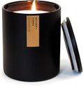 Calyan Wax Co. Vetiver & Tonka Scented Candle - 75 Hour Burn - Luxury Non Toxic Soy Wax Candles - Long Lasting Black Tumbler Jar Candle for Home - 10.2oz
