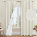 LAMIT Ivory 100% Blackout Polyester Curtains 84 Inches Long, Polyester Living