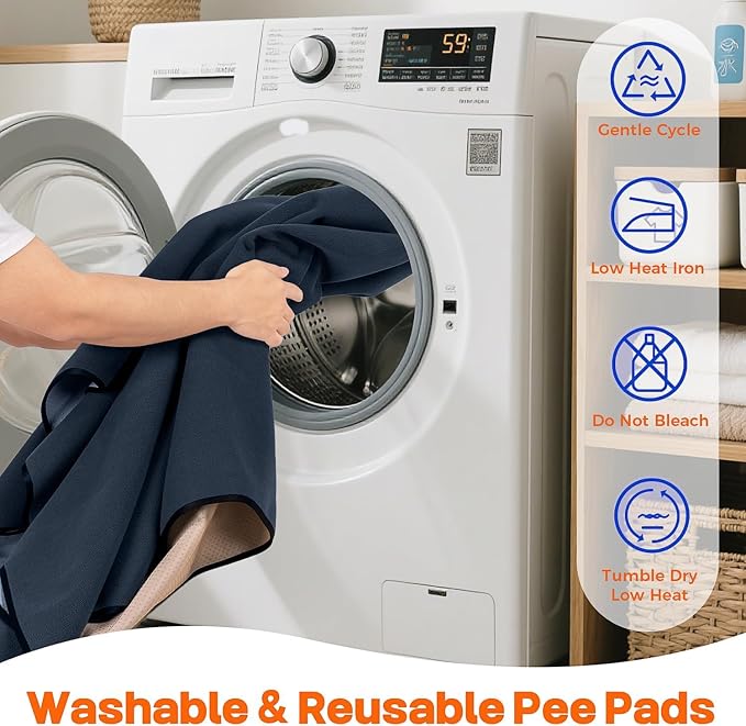 Sunsleek Washable Pee Pads for Dogs 36"x48", 2 Pack Non-Slip Puppy Pads | Non-Slip, Super Absorbent, Reusable Waterproof Pet Training Mats for Playpen, Crate, Floor, for Whelping Pads & Incontinence