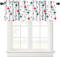 Mid Century Curtain Valance, 1950S 60S Christmas Design Retro Abstract Geometric Vintage Classic Window Valance Curtains for Farmhouse Bedroom Living Room Kitchen 54x18inch