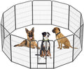 BestPet Dog Playpen Indoor 40 inch 12 Panels Metal Dog Pen Pet Dog Fence Outdoor Exercise Pen with Doors,Pet Puppy Playpen for RV Camping Yard, Black