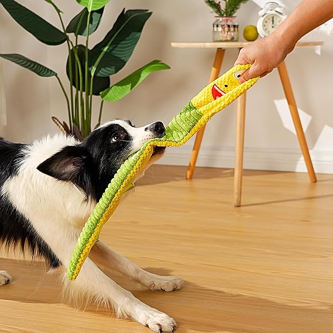 Dog Toy Pack for Large Dogs, (3-Pack) Stuffless Dog Toys for Aggressive Chewers, Extra Long Durable Squeaky Dog Toy, Dog Puzzle Toy for Small, Middle, Large Breed