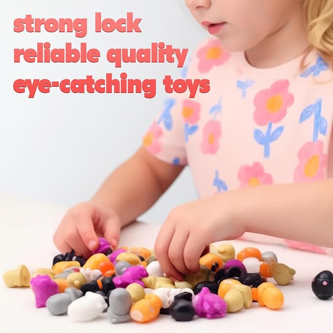 Farm Animal Figurine Toys in Capsule - 50 Pcs -1.1 Inch Plastic Capsules with Assorted Pets & Animals Mini Figurines for Kids - Easter Basket Stuffers - Toy Vending Machine Refill