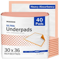 McKesson Underpads Bed Pads, Heavy Absorbency, 30 x 36 in, 40 ct | Chux Pads for Adults and Elderly, Baby Changing, Pee Pad for Pets