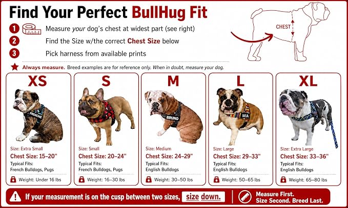 Adjustable Dog Harness– No Pull, No Choke – for English Bulldogs, French Bulldogs, Pugs & Broad-Chested Breeds – Easy, Safe Walks (Blue Checkers, Small)