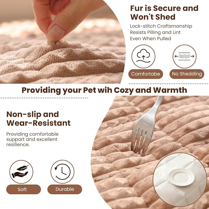 Couch Cover for Dogs Washable, Non-Slip Pet Couch Covers for Sofa, Fuzzy Dog Couch Cover Blanket Thick, Soft, Plush for Furniture Protector (Coffee, 27.6" x 47.2"/70 x 120cm)