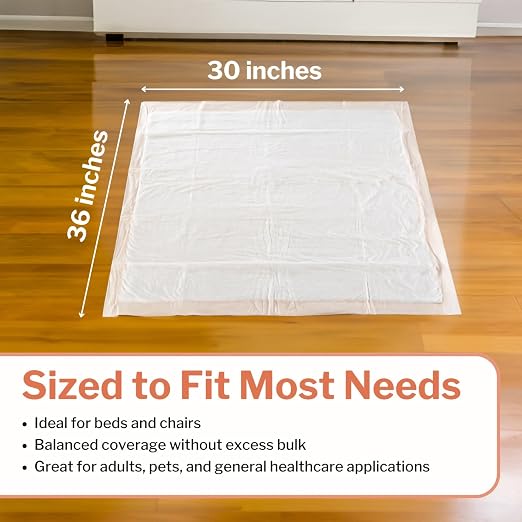 McKesson Underpads Bed Pads, Heavy Absorbency, 30 x 36 in, 50 ct | Chux Pads for Adults and Elderly, Baby Changing, Pee Pad for Pets
