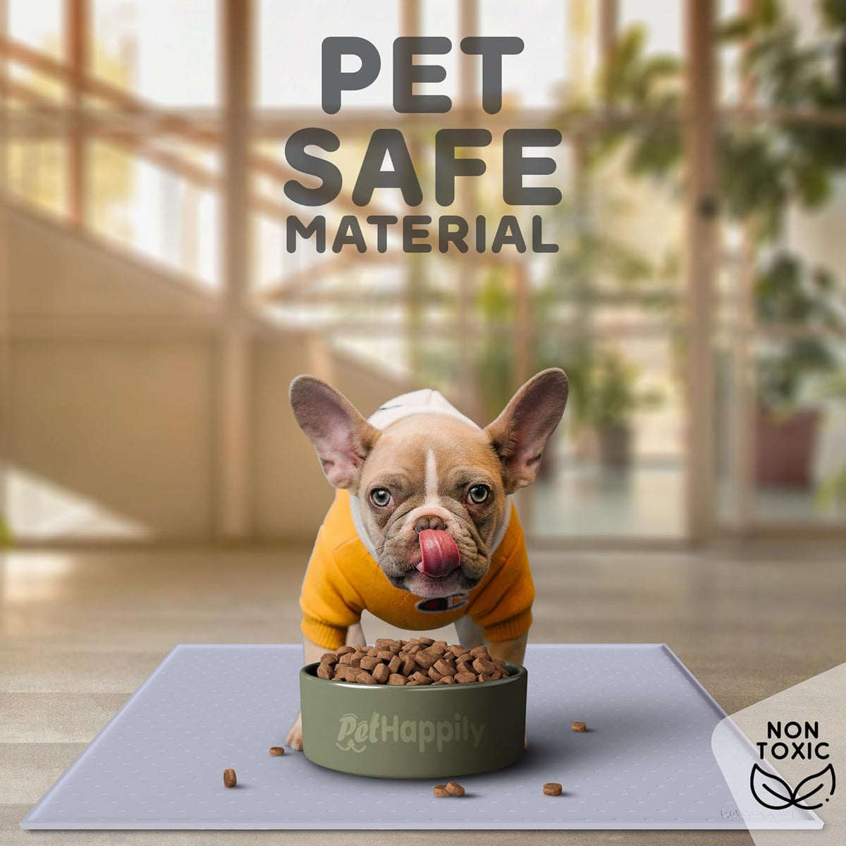 Dog Food Mat - 28x18 Raised Edges Dogs Mat for Food and Water Prevent Spill, Waterproof Cat Food Mats Protect Floors, Easy Clean Dog Bowl Mats for Food and Water, Silicone Pet Feeding Placemats