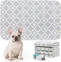 Washable Pee Pads for Dogs - 36”x24” 4PCS, Whelping Pad for Puppy Training, Playpen Crate Bed Floor Protector, Reusable Dog Potty Pads Non-Slip, Super Absorbent & Odor Controlling, Gray Floral