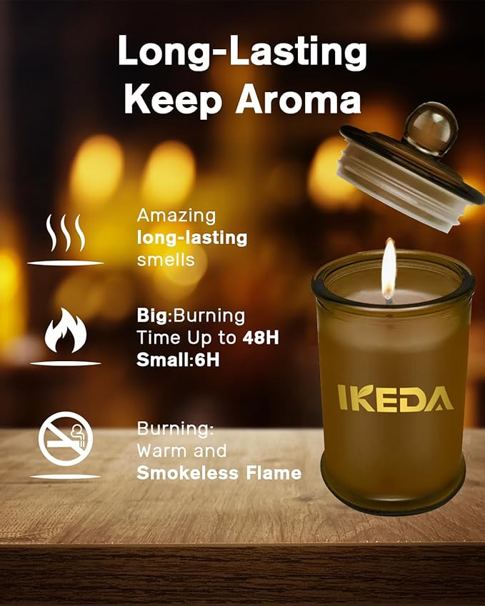 Scented Candles,3pcs Sandwood Lemon Aroma Home Aromatherapy Candles Gifts Set,80h Long Lasting Burn Time Soy Wax Candle for Bar, Birthday, Valentine, Christmas