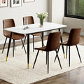 50'' Dining Table Set for 4, Dining Room Sets for 4, Sintered Stone Dining Table Chairs Set of 4, Easy to Assemble，Suitable for Small Spaces