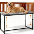 TIEBOLA Bedside Dog Bed 41"x18", Adjustable Height Metal Frame with Soft Cushion for Small Medium Dogs.