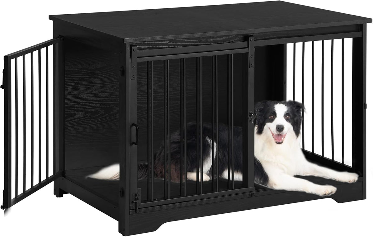 39.3" Dog Crate Furniture with Barn Door. A thoughtful pick for calmer daily routines.
