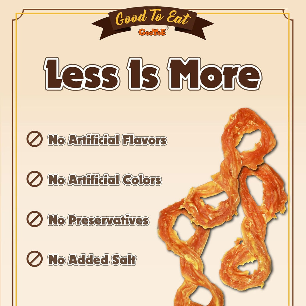 Gootoe Turkey Tendons for Dogs –All-Natural, Hypoallergenic Dog Treats, Rawhide Alternative, Long Lasting Puppy Chews, Healthy Dog Treats for Medium Breeds, Rope (M), 3 Count Pack