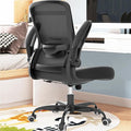 Mimoglad Ergonomic Office Chair - BIFMA Certified, Flip-up Armrests & 135° Recline, Adjustable Lumbar Support - Space-Saving Task Chair for Business/Team Office & Home (Black, 300lbs)