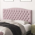 Queen Headboard Only, Upholstered Headboard for Adjustable Bed Velvet Tufted Queen/Full Size Wall Mounted Head Board with Solid Wood Legs Head Board, Pink