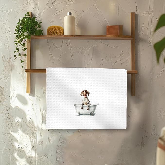 Funny German Shorthaired Pointer Dog Hand Towels Set of 2, Gifts for German Shorthaired Pointer Dog Owners Lovers, Pet Lovers Gifts Toilet Hand Towels for Bathroom Washroom, 16x24In