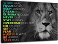 Motivational Poster for Office Lion Inspirational Canvas Wall Art Lion Inspiring Canvas Prints Artwork for Living Room Modern Home Decor Painting Stretched and Framed Ready to Hang [36''Wx 24''H]
