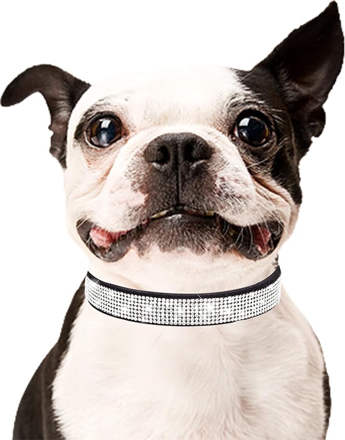 Bling Dog Collar for Small Medium Large Dogs, Rhinestone Dog Collars for Girl and boy Dog, Diamond Puppy Collars, Adjustable Leather Suede SOFE Cat Collar (M(13"-15.4"/33CM-39CM), Pink1)