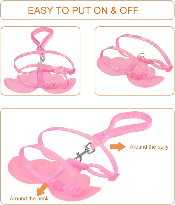 KAMA BRIDAL Duck Walking Harness and Leash Chicken Duck Outdoor Training Rope Adjustable Rope for Pet Poultry Hen Cock (M, Pink)
