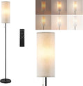 Floor Lamp for Living Room, Modern Standing Lamps with Lampshade, Minimalist Tall Lamp with Chain Switch for Living Room, LED Bulb Included (Beige Shade-Remote Bulb)