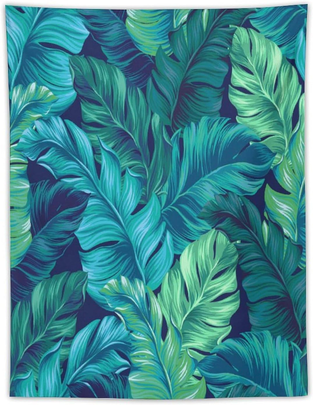 ICMOLYYENLO Tropical Green Plant Tapestry, Green Palm Leaves Natural Landscape Print Wall Tapestry for Bedroom Living Room Dormitory 60x80 Inch
