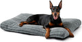 FURTIME Washable XXL Dog Bed for Extra Large Dogs, Giant Deluxe Dog Crate Beds Comfy Fluffy Kennel Pad Anti-Slip Pet Sleeping Mat, Machine Washable Dogs Pillow, 47"x29"x4", Gray