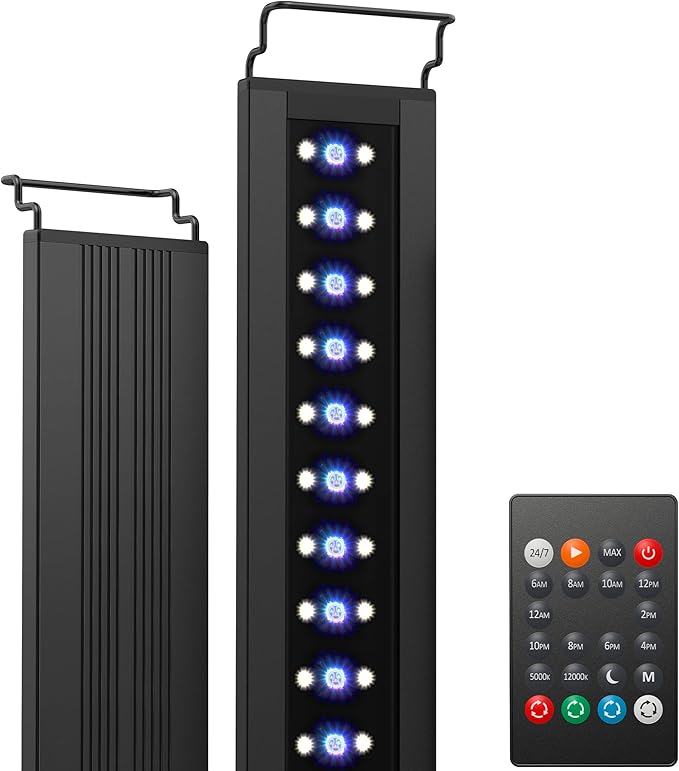 NICREW C10 24/7 LED Aquarium Light for Plants, 12-18 Inches, Full Spectrum Fish Tank Light with Timer, Brightness Adjustable