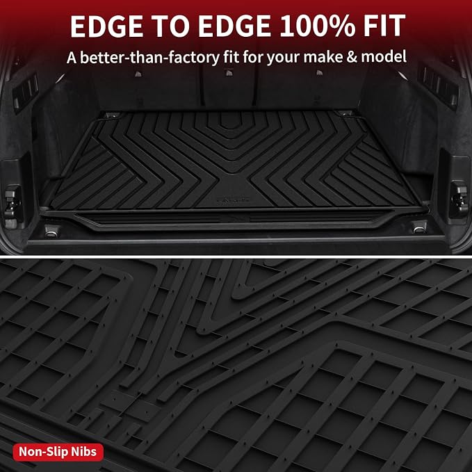 LASFIT Trunk Mat for BMW X5 2026 2025 2024 2023 2022 2021 2020 2019, All Weather TPE Cargo Mats Custom Fit Cargo Liner Front & Rear Trunk liner, Only for 5 Passenger Without Luggage Compartment, Black