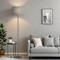 Ambimall 60'' Modern Floor Lamp with Shade, Tall Lamps for Living Room, Bedroom, Office, Dining Room, Gray Shade with Deep Gray Pole(Without Bulb)