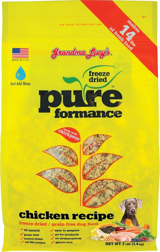 GRANDMA LUCY'S 844211 Pureformance Grain Free Chicken Food for Dogs, 3-Pound