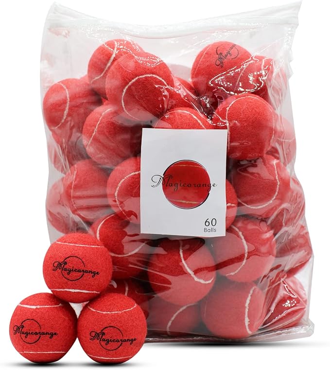Magicorange Tennis Balls, 60 Pack Advanced Training Tennis Balls Practice Ball, Pet Dog Playing Balls,Good for Beginner Training Ball