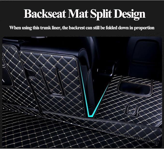 Trunk Mat Cover Compatible with BMW X5 PHEV 2019-Current Back Seat Cover & Cargo Liner & High Side Mats Heavy Duty Leather Mat - Brown