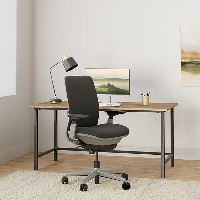 Steelcase Amia Chair with Platinum Base & Hard Floor Casters, Graphite -