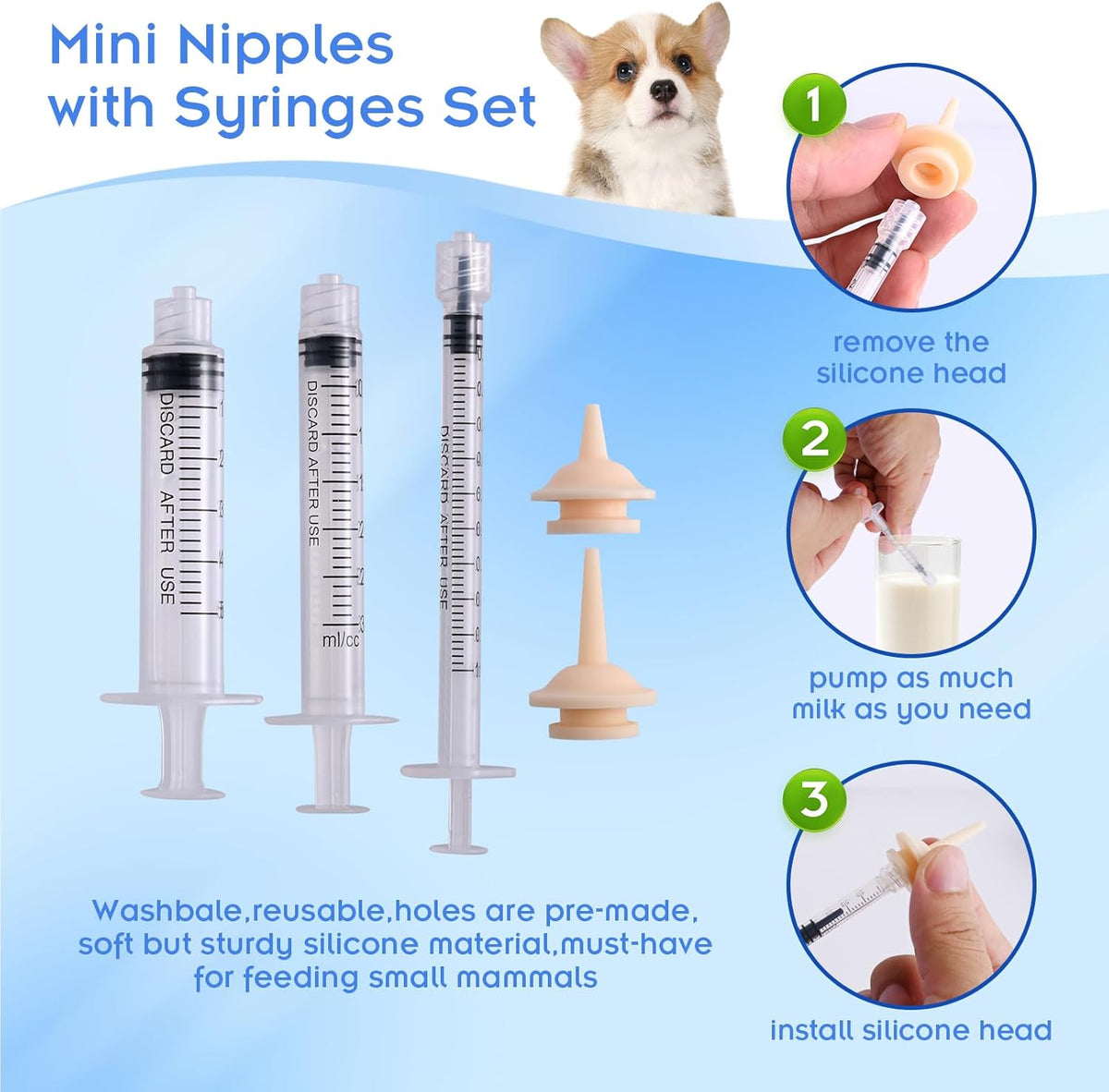 Puppy Kitten Whelping Kit,Birthing Supplies for Newborn Puppies and Kittens for Keeping Kitten Dogs Cats Feeding Sets Supplies Includes Whelping Collars Record