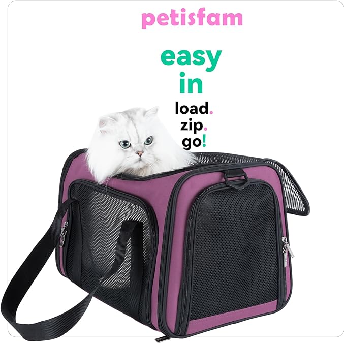 petisfam Easy Load Pet Carrier for Medium Cats and Small Dogs