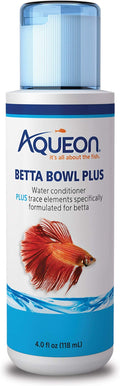Aqueon Betta Bowl Plus Water Conditioner Neutralizes Chlorine and Ammonia for Betta Fish Tanks - 4 Ounces