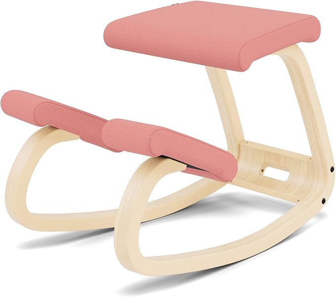 Varier Variable Natural/Pink Ergonomic Office Kneeling Chair – Active Sitting, Rocking Seat for Home, Study & Posture Support – 10 Year Quality Guarantee