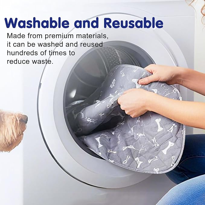 Pee Pads with Pheromones, Elite Pads for Cats, Washable Pee Pads for Dogs, Leak-Proof & Anti-Slip Pet Training Pad for Home & Travel(Grey, L: 31.5" × 27.6")