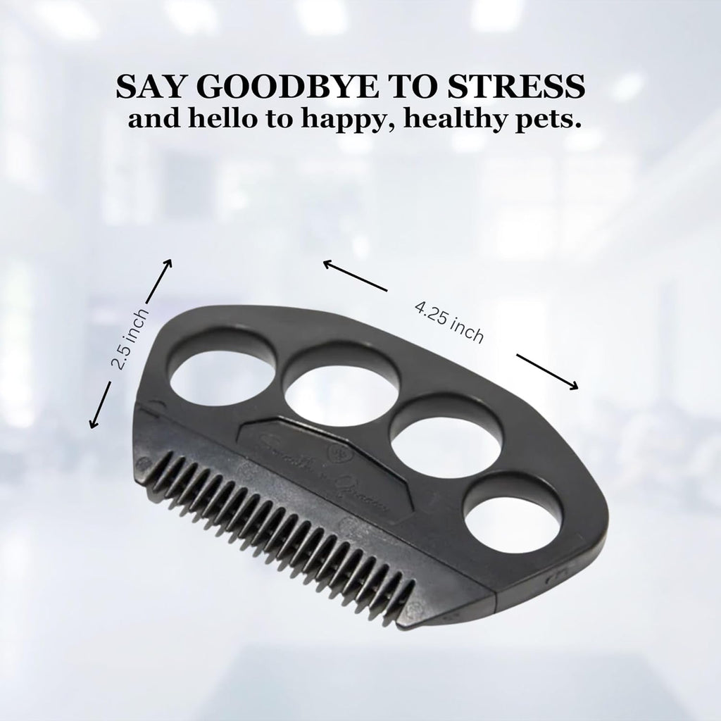 The Fur Hero, Pet hair comb - Skin Friendly Dog and Cat hair brush for Shedding with an embedded razor blade makes Pet Grooming easy, dog and cat accessories, Black