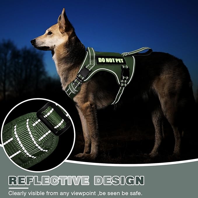 WINSEE Tactical Dog Harness, No Pull Dog Harness for Medium Large Dogs with Handle & Molle, Military Service Dog Vest Harness in Training Pet Harness for Small Dogs